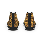 Leopard Print Shoes, Trendy High Top Sneakers, Animal Print Shoes, Fashionable Canvas Shoes, Unisex Sneakers, Leopard Print Shoes | 100167