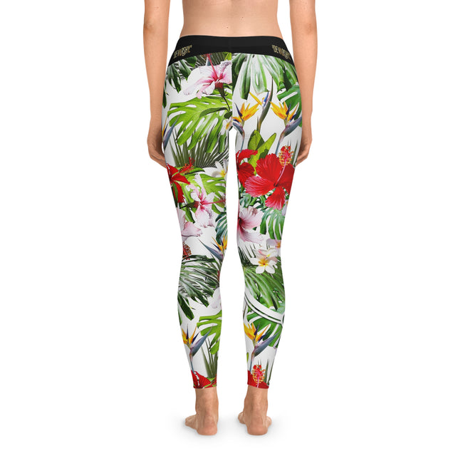 Hibiscus Florals Leggings Women Spandex Leggings Casual Wear Floral Print Leggings Best Gift Women Lounge Wear | 101017