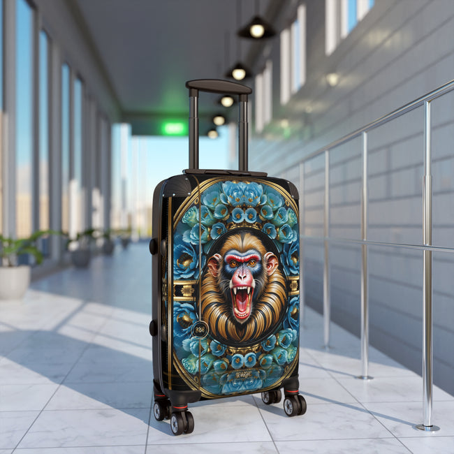 Happy Mandrill Suitcase Blue Florals Luggage Carry-on Suitcase Premium Hard Shell Suitcase with Wheels | X3412