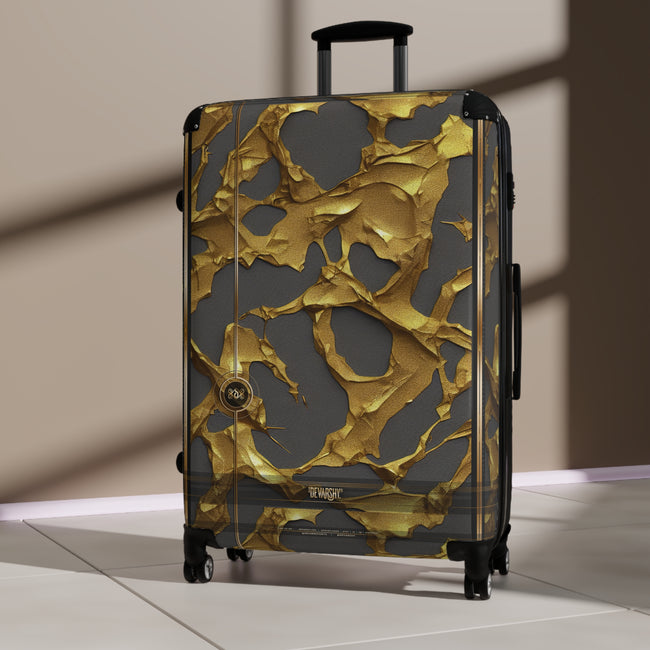 Molten Gold Suitcase Gold Print Luggage Premium Hard Shell Carry-on Suitcase Luxury Wheels Travel Suitcase | X3350