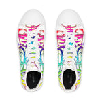 Awesome Graffiti Shoes, Unisex High Top Sneakers, Printed Canvas Shoes, Cool Colorful Shoes, Unisex Sneakers, Rainbow Colors Shoes