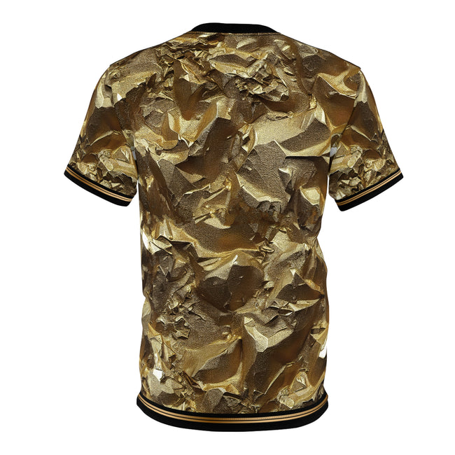 Crumpled Gold T-Shirt Unisex All Over Print Tee Gold Print Unisex T-Shirt | X3343B