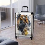 Watercolor Tiger Suitcase Carry-on Suitcase Painted Tiger Luggage Hard Shell Suitcase in 3 Sizes | X3348B