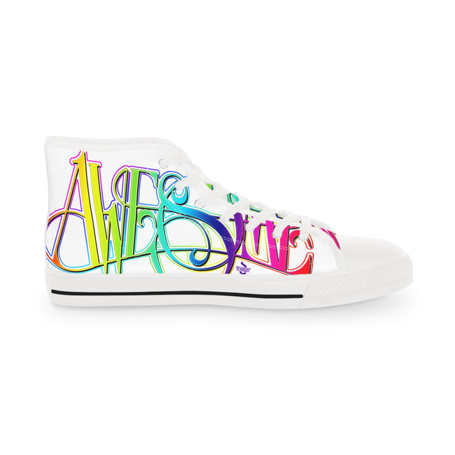 Awesome Graffiti Shoes, Unisex High Top Sneakers, Printed Canvas Shoes, Cool Colorful Shoes, Unisex Sneakers, Rainbow Colors Shoes