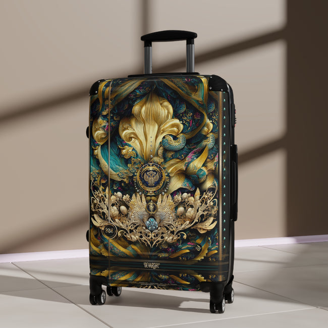 Royal Atlantis Suitcase Baroque Travel Luggage Carry-on Suitcase Turquoise Hard Shell Suitcase in 3 Sizes  | RB0086