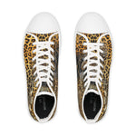 Leopard Print Shoes, Trendy High Top Sneakers, Animal Print Shoes, Unisex Canvas Shoes, Leopard Print Sneakers, Unisex Hi Tops Canvas Shoes | 006