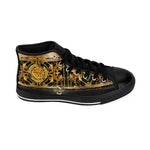 Baroque Lion Shoes, Men High-top Sneakers, Black Canvas Shoes, Golden Lion Sneakers, Baroque High Top Shoes, Best Selling Shoes | D20332