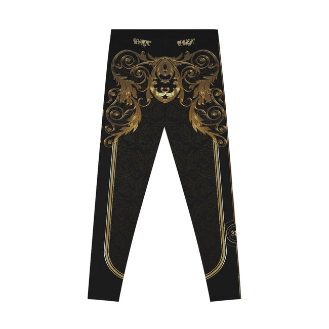 Black Baroque Leggings Women Golden Decorative Leggings Spandex Casual Leggings Best Gift Women Lounge Wear | 104922