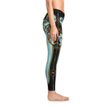 Aqua Baroque Leggings Women Decorative Leggings Spandex Casual Leggings Best Gift Women Lounge Wear | 104922