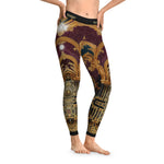 Burgundy Arch Leggings Women Decorative Baroque Leggings Casual Wear Spandex Leggings Women Lounge Wear | D20225C