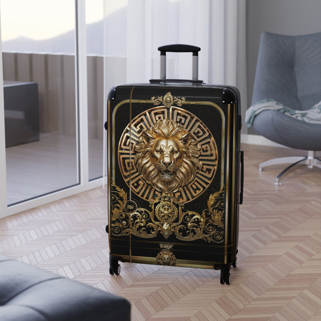 Greek Key Lion Suitcase Baroque Lion Luggage Carry-on Suitcase Premium Hard Shell Suitcase | 104922