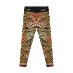 Burgundy Leggings Polynesian Art Leggings Women Sports Wear Spandex Leggings Women Red Lounge Wear | 100531