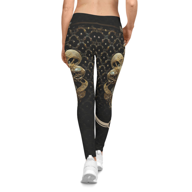 Black Leggings Baroque Angel Leggings Casual Wear Women Leggings Lounge Wear Spandex Leggings Women Bottom Wear | D20113