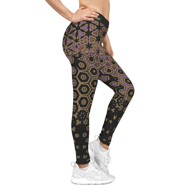 Purple Hexagon Leggings Women Geometric Print Leggings Sports Wear Spandex Leggings Women Lounge Wear | D20053