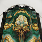 Emerald Baroque Shower Curtain Ornate Green Curtain Bathroom Curtain | D20155C