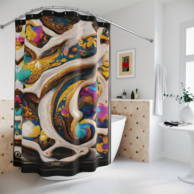 Spectrum Serenity Shower Curtain Abstract Art Curtain For Bathroom | D20195