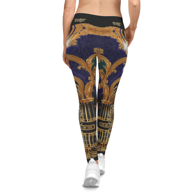 Ornate Violet Leggings Women Casual Wear Spandex Leggings Decorative Baroque Leggings Women Lounge Wear | D20225B