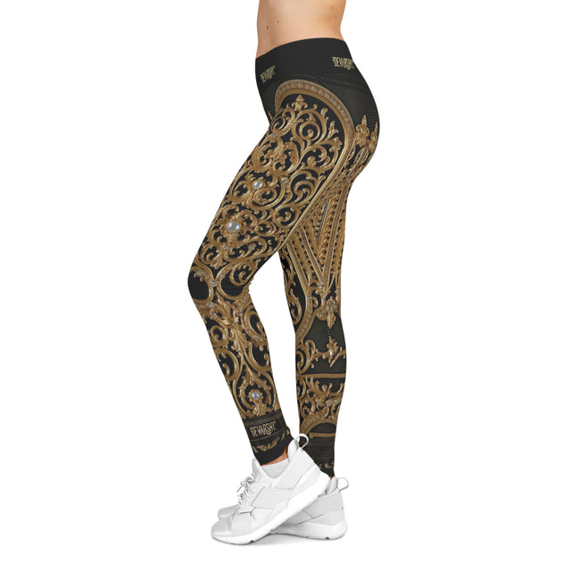 Baroque Pearls Leggings Women Decorative Baroque Leggings Casual Wear Spandex Leggings Women Lounge Wear | D20229