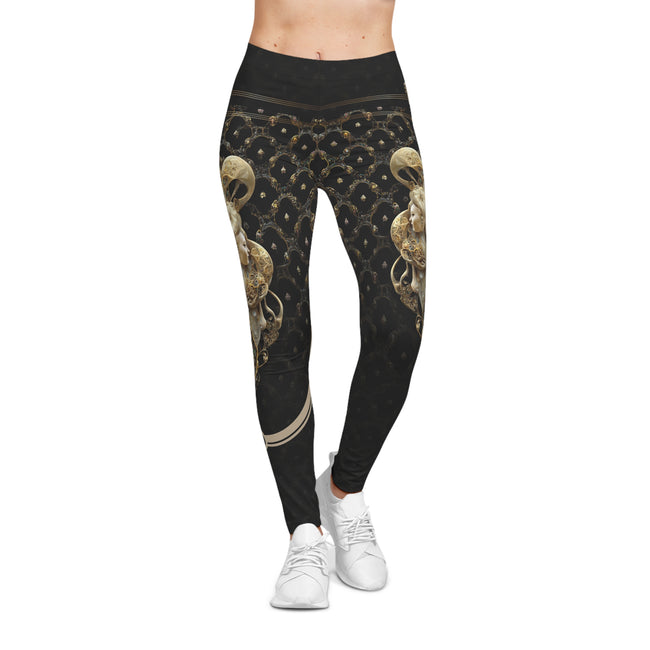 Black Leggings Baroque Angel Leggings Casual Wear Women Leggings Lounge Wear Spandex Leggings Women Bottom Wear | D20113