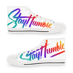 Stay Humble Canvas Shoes, Unisex High Top Sneakers, Graffiti Canvas Shoes, Cool Colorful Shoes, Unisex Sneakers, Printed Canvas Shoes