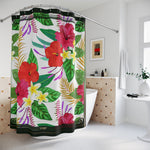 Tropical Florals Shower Curtain Floral Print Curtain Bathroom Curtain | 10084B