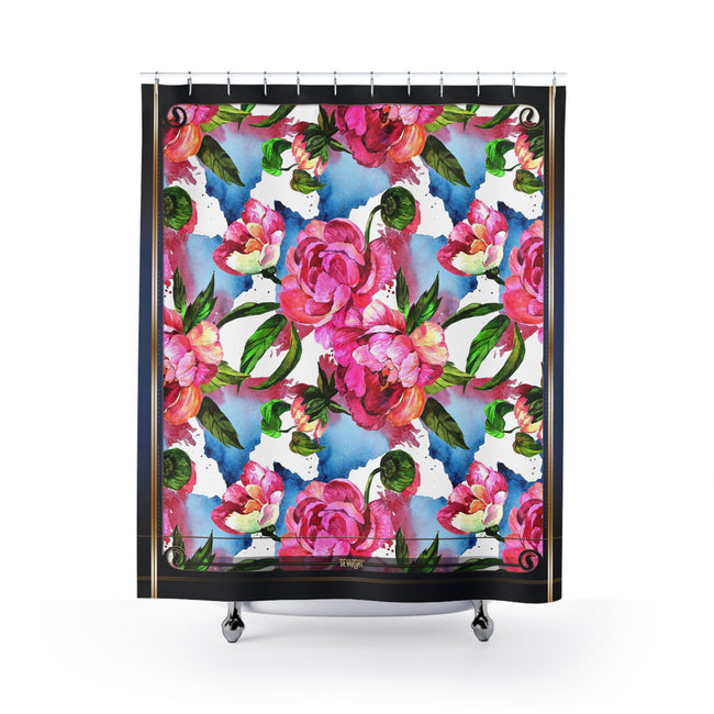 Watercolor Floral Shower Curtain Bathroom Curtain | 10086