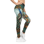 Beautiful Peacock Leggings Women Peacock Print Leggings Best Gift For Peacock Lovers Casual Wear Spandex Leggings | X3500