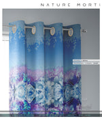 Blue Gradient Floral Print PREMIUM Curtain. Available on 12 Fabrics. Made to Order. 10002D