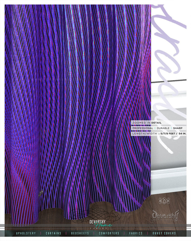 Purple Nazca Lines PREMIUM Curtain Panel. Available on 12 Fabrics. Heavy & Sheer. 100047E