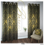 Yellow Damask Curtain panel, Made to Order on 12 Fabric Options - 10005B