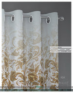 Gold Floral White PREMIUM Curtain Panel, Made to Order on 12 Fabric Options - 100120