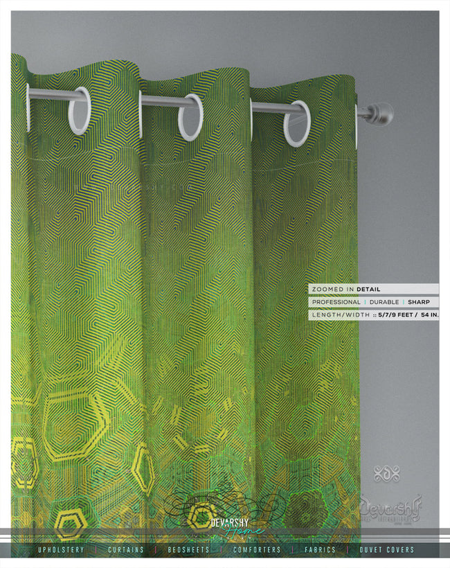 Lime Casablanca Print PREMIUM Curtain Panel. Available on 12 Fabrics. Made to Order. 100157E