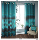 Abstract Turquoise PREMIUM Curtain Panel. Available on 12 Fabrics. Made to Order. 100169
