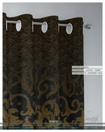 Black Baroque Golden Pattern Curtain Panel, 12 Fabric Options. Made to Order. Heavy And Sheer. 100192