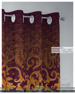 Gold Pattern Maroon PREMIUM Curtain Panel. Available on 12 Fabric, Heavy & Sheer. Made to Order. 100196