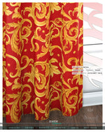 Scarlet Gold Pattern PREMIUM Curtain Panel. Available on 12 Fabric, Heavy & Sheer. Made to Order. 100197