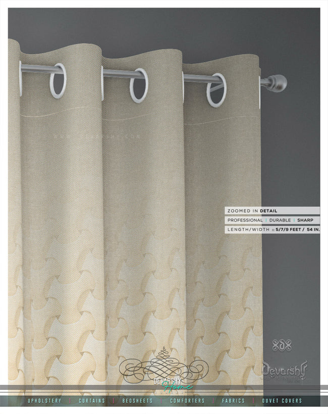 Beige Weave Pattern PREMIUM Curtain Panel, Available on 12 Fabrics, Heavy & Sheer. Made to Order. 100203