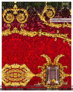 Maroon Luxury Baroque PREMIUM Curtain Panel. Available on 12 Fabrics. Heavy & Sheer. 100238