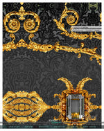 Decorous Baroque Dark PREMIUM Curtain Panel. Available on 12 Fabrics. Heavy & Sheer. 100240