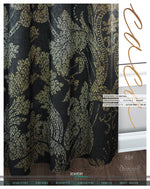 Luxurious Black Damask PREMIUM Curtain Panel. Available on 12 Fabrics. Heavy & Sheer. 100256