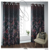 Luxurious Dark Damask PREMIUM Curtain Panel. Available on 12 Fabrics. Made to Order. 100258