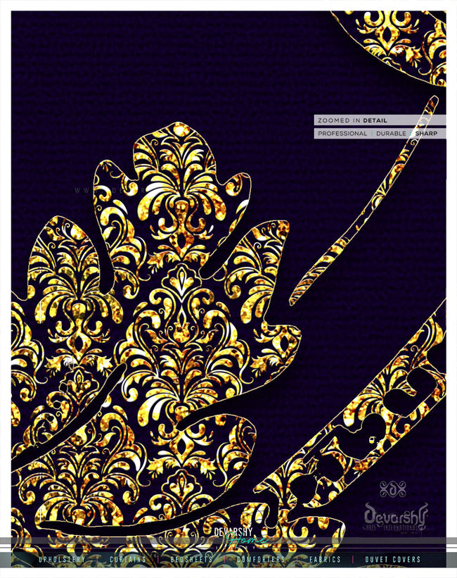 Luxurious Damask Navy PREMIUM Curtain Panel. Available on 12 Fabrics. Heavy & Sheer. 100260