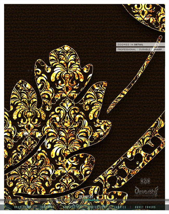 Luxurious Gold Damask PREMIUM Curtain Panel. Available on 12 Fabrics. Made to Order. 100261