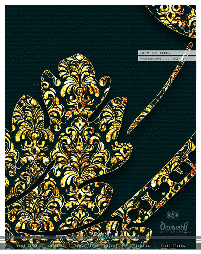 Teal Luxurious Damask PREMIUM Curtain Panel. Available on 12 Fabrics. Made to Order. 100262