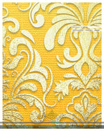 Yellow Gold Damask PREMIUM Curtain Panel. Available on 12 Fabrics. Made to Order. 100268