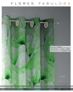 Emerald Green Painted Floral PREMIUM Curtain Panel. Available on 12 Fabrics. Made to Order. 10026