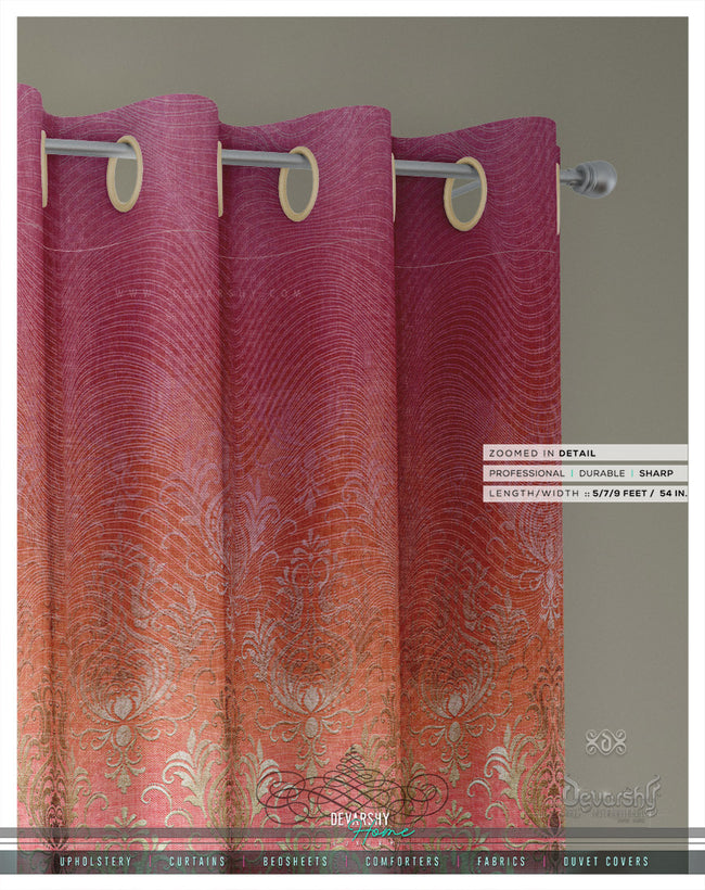 Pink Damask PREMIUM Curtain Panel. 12 Fabric Options. Made to Order. Heavy And Sheer.  100272