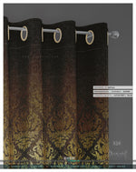 Ornate Brown Damask PREMIUM Curtain Panel. Available on 12 Fabrics. Made to Order. 100278