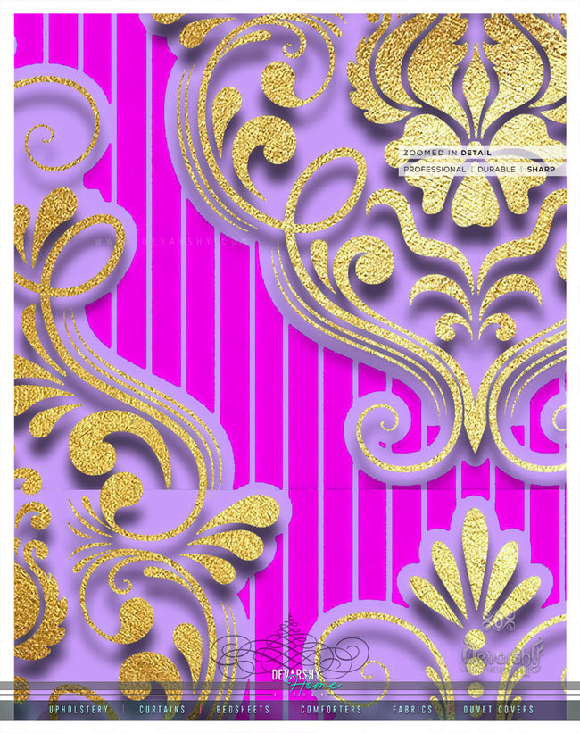 Vibrant Fuchsia Damask PREMIUM Curtain Panel. Available on 12 Fabrics. Made to Order. 100280