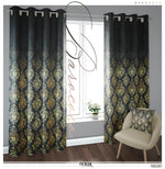 Dark Grey Damask PREMIUM Curtain Panel. 12 Fabric Options. Made to Order. Heavy And Sheer.  100281